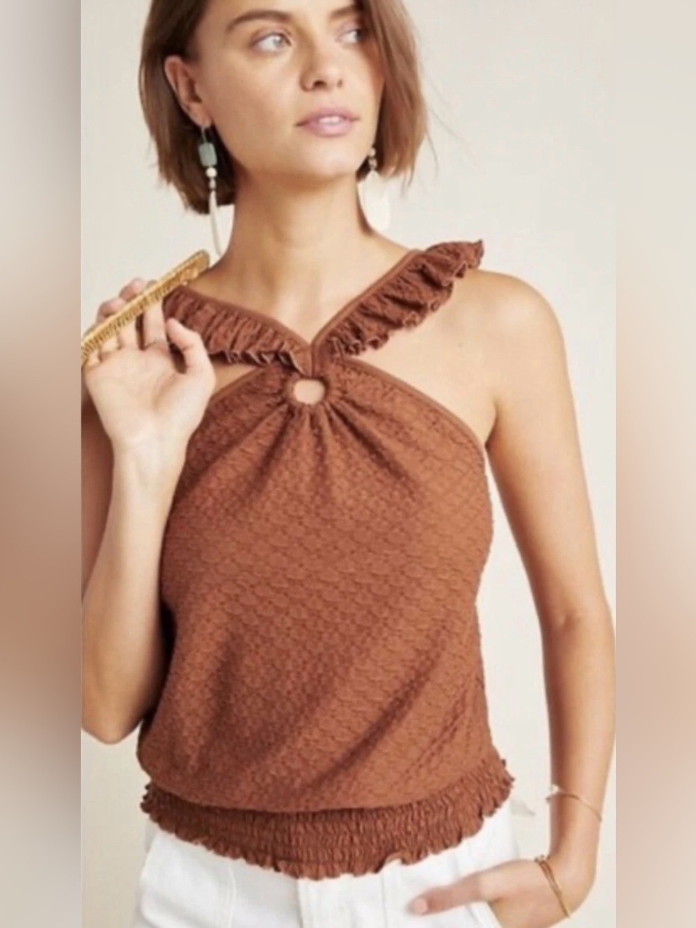 Anthropologie by Anthropologie Marisol Ruffle Halter top
